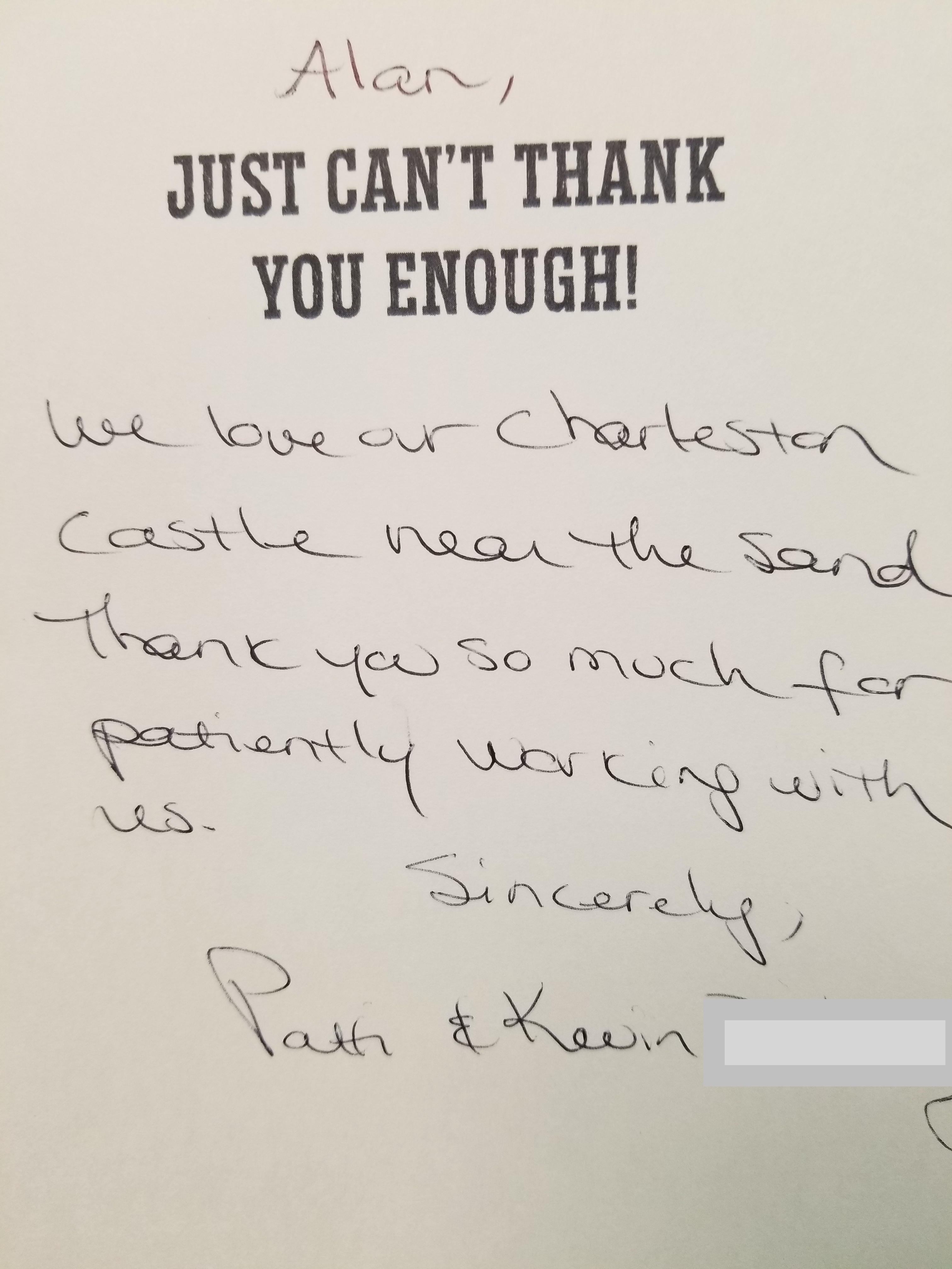Pat & Kevin TY Card